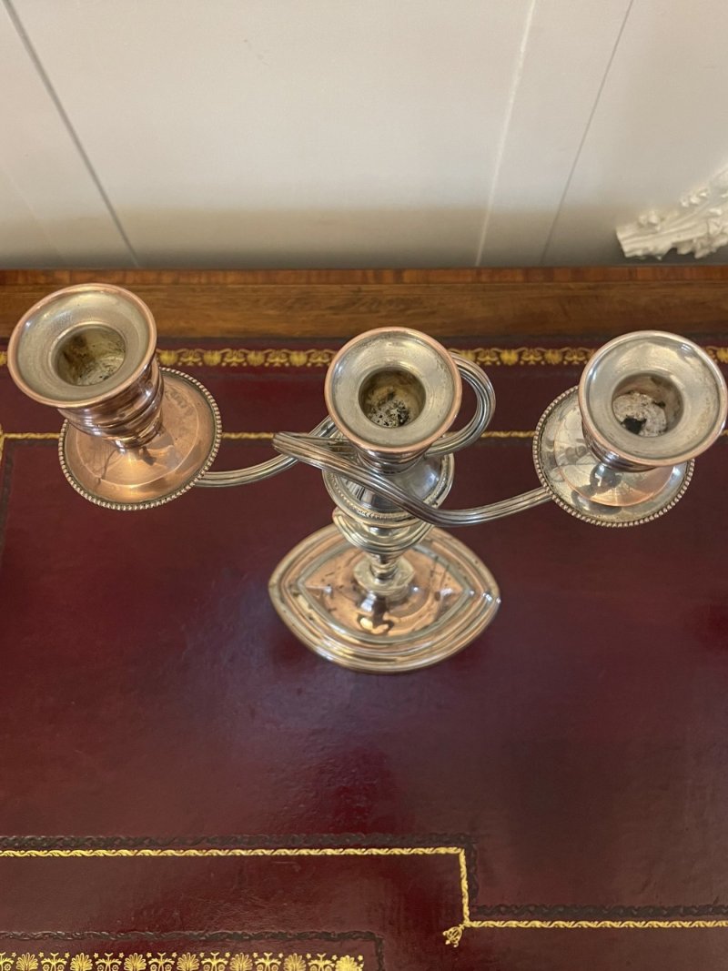 Pair of Antique Victorian Quality Sheffield Plated Candelabras - Image 7